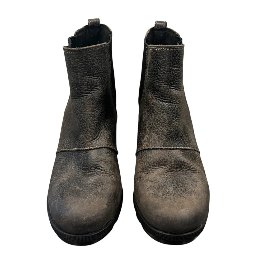 SOREL Joan of Arctic Wedge II NL3346 Leather Ankle Bootie Black Women’s Size 8.5 - Picture 9 of 13